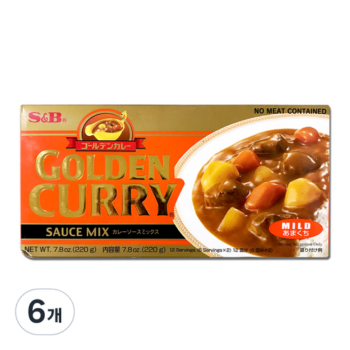 에스앤비골든 카레 순한맛, 220g, 6개