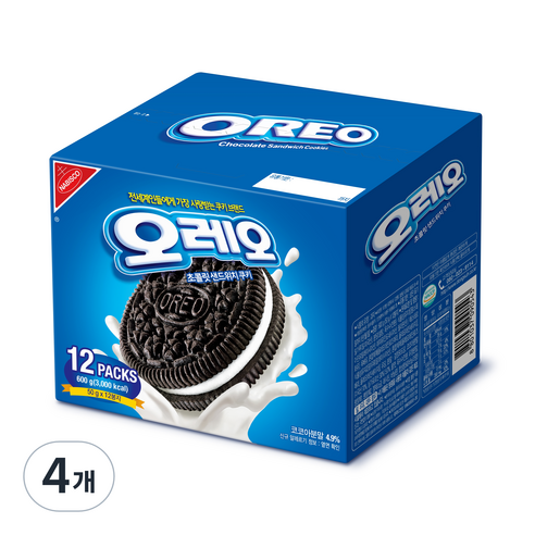 오레오 초콜릿 샌드위치 쿠키, 600g, 4개