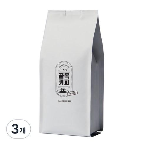 골목커피 로스팅 홀빈 예가체프, 1kg, 3개, 홀빈(분쇄안함)