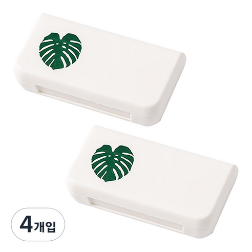 디엠코퍼레이션 알럽홈 플랜트 미니 알약 케이스 초록잎, 4개입