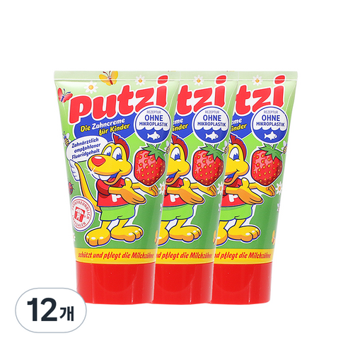 푸치 어린이 치약 딸기향, 50ml, 12개