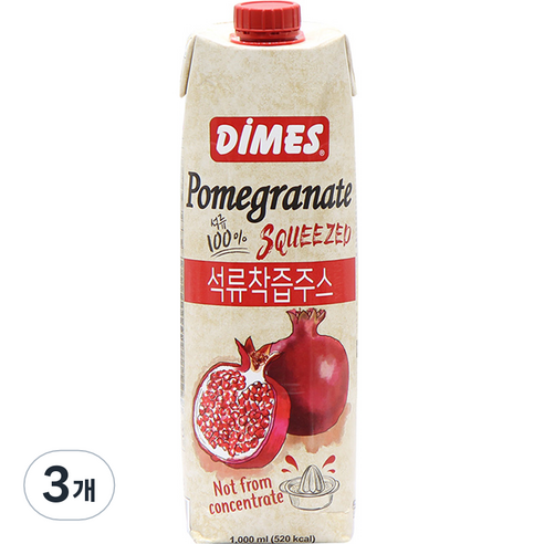 디메스 석류 착즙 주스, 1L, 3개 석류1상자