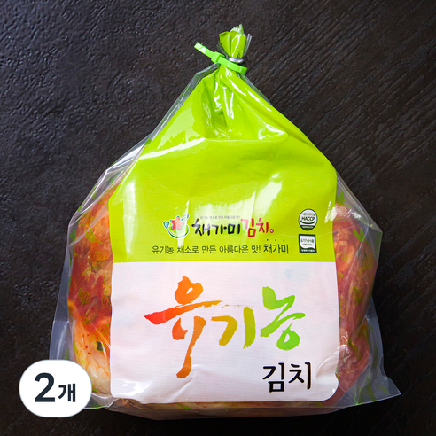 채가미 유기가공식품 인증 포기김치, 1.5kg, 2개