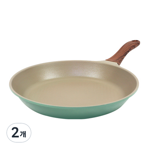 키친아트 본 우드 파스텔민트 다이아 후라이팬, 28 cm, 2개