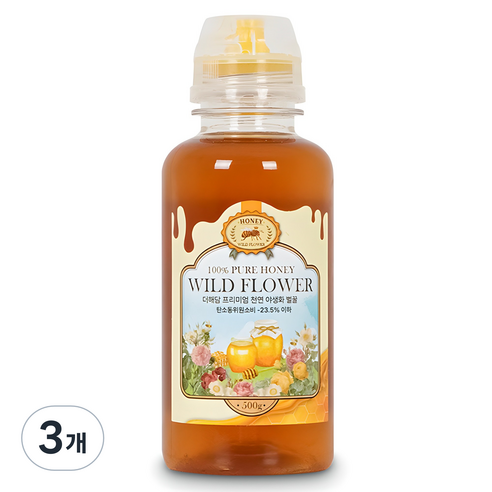 더해담 프리미엄 야생화 토종벌꿀, 500g, 3개