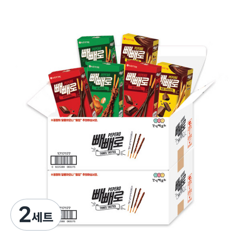 간식팩토리 빼빼로 과자 선물세트, 2세트, 오리지날 2p + 아몬드 2p + 누드초코 2p