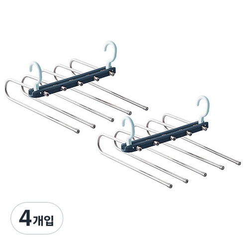 블럭마트 멀티 다기능 옷걸이, 블루, 4개