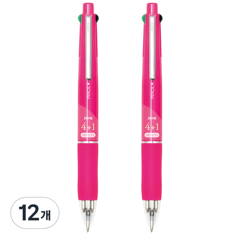 자바펜 제트 4 + 1 멀티펜 0.7mm, 핫핑크, 12개