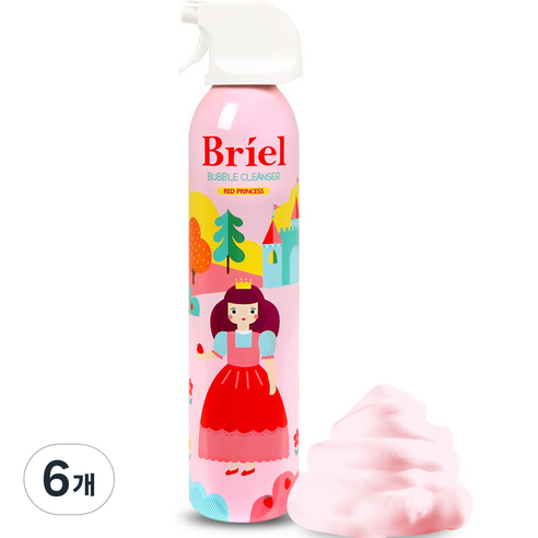 브리엘 레드 프린세스 버블 클렌저 누들타입 딸기향, 6개, 300ml