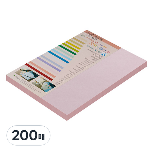 종이문화 친환경색지 레인보우카드 No.23 코스모스핑크, 200매