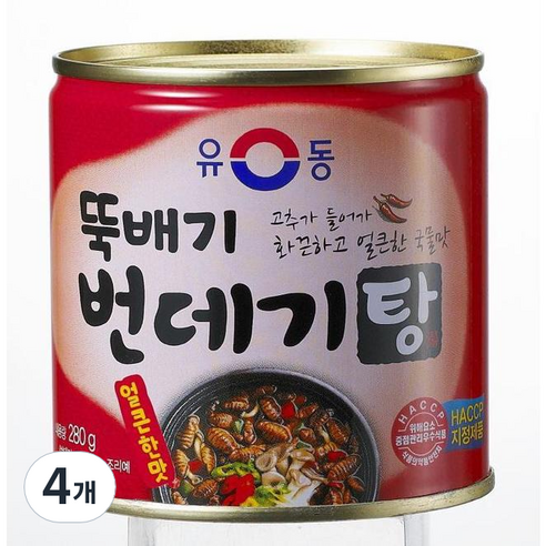 유동 뚝배기 번데기탕 얼큰한 맛, 280g, 4개