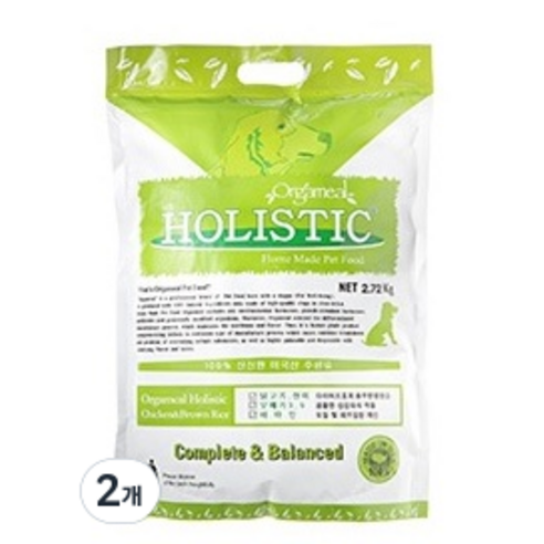 올가밀 홀리스틱 애견사료 치킨+현미, 닭, 2.72kg, 2개