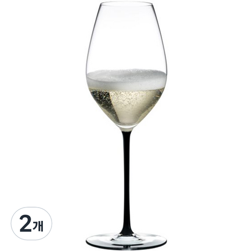 리델 파토마노 샴페인 와인 글라스 블랙 4900/28B, 445ml, 2개