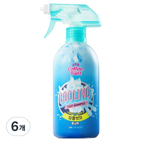 온더바디 코튼풋 발을 씻자 풋샴푸 쿨링, 1개입, 6개, 510ml