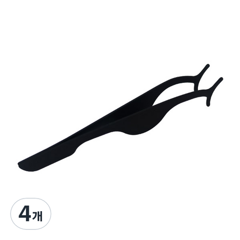 와이츄 속눈썹 집게 와이드형 베이직, 블랙, 4개
