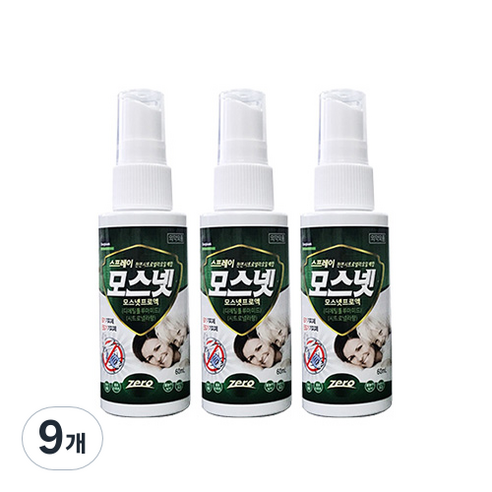 동국제약 모스넷 모기 진드기 기피제, 9개, 1개입, 60ml