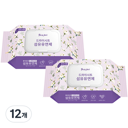 퓨어주르 드라이시트 섬유유연제 화이트머스크, 30매, 12개