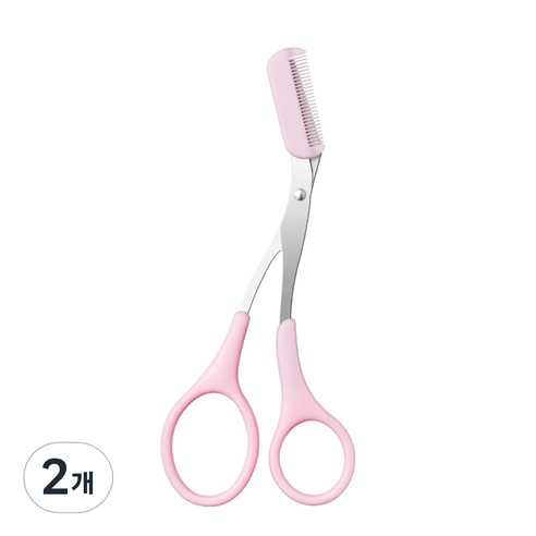 베라망 빗이 있는 눈썹가위, 2개, 핑크