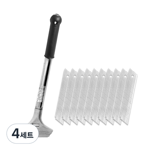 월드크린 해피손 스크래퍼 1단 랜덤발송 + 칼날 10p 세트, 4세트