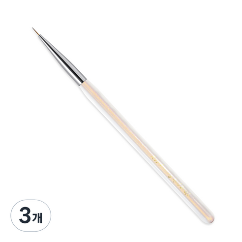 메이브라운 고급모 네일브러쉬 단 세필붓, 3개, 오로라
