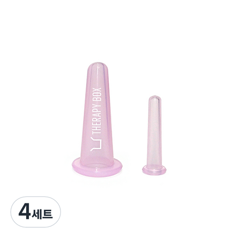 페이스 마사지컵 2종 세트, 핑크, 4세트