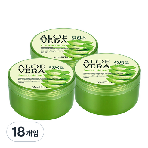 메디플라워 알로에베라 프레쉬 수딩젤, 300ml, 18개