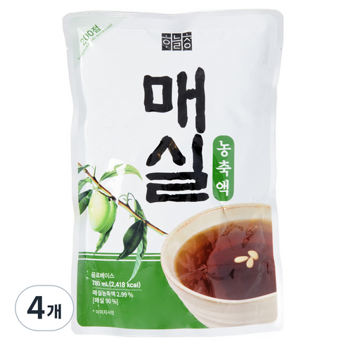 하늘청 식혜명인 농축매실, 780ml, 4개
