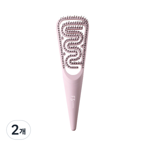 F3 매직텐션 마사지 헤어브러시, 블루밍핑크, 2개