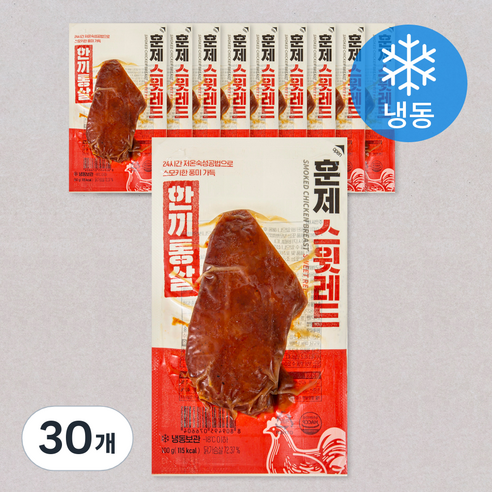 한끼통살 훈제 스윗레드 닭가슴살 (냉동), 100g, 30개