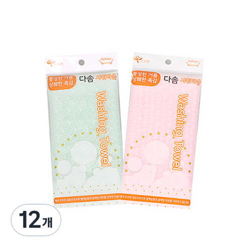 소프렌 다솜 샤워타올, 랜덤 발송, 1개입, 12개