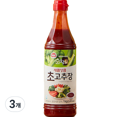 해표 순창 궁 새콤상큼 초고추장, 1kg, 3개