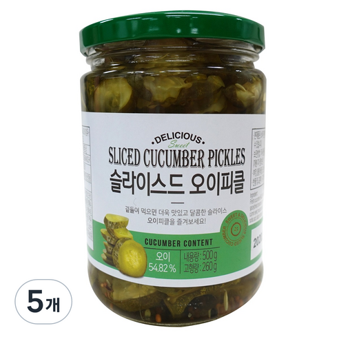 센푸드 슬라이스드 오이피클, 5개, 500g