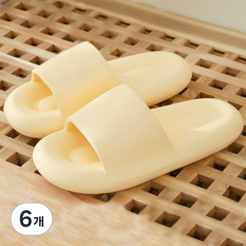 구띵 층간소음 마시멜로 거실화, 커스터드, 6개
