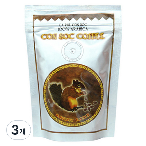 콘삭 아라비카 헤이즐넛향 분쇄 원두커피, 500g, 핸드드립, 3개