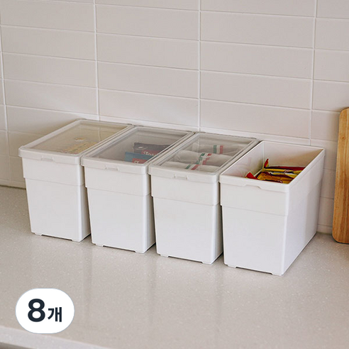 아이리스 채움 정리함 BU-200, 화이트, 7L, 8개