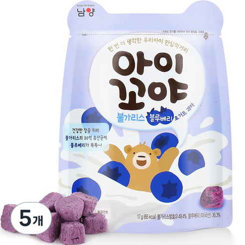 아이꼬야 남양 불가리스 요거트 과자 17g, 블루베리, 5개