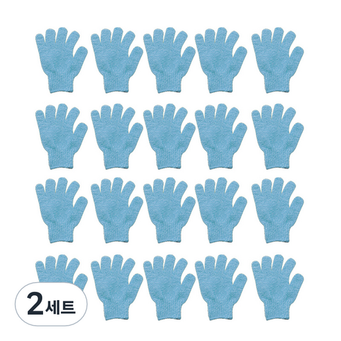 윰스 다섯손가락 샤워타월장갑 블루, 2세트, 20개입