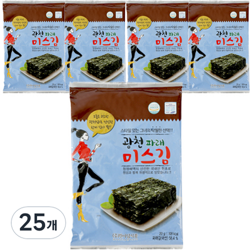 광천 파래 미스김 5p, 25개, 20g