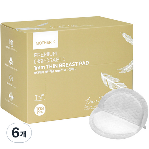 마더케이 1mm Thin 수유패드, 108매입, 6개