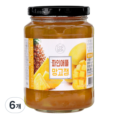 초록원 파인애플 망고잼, 560g, 6개