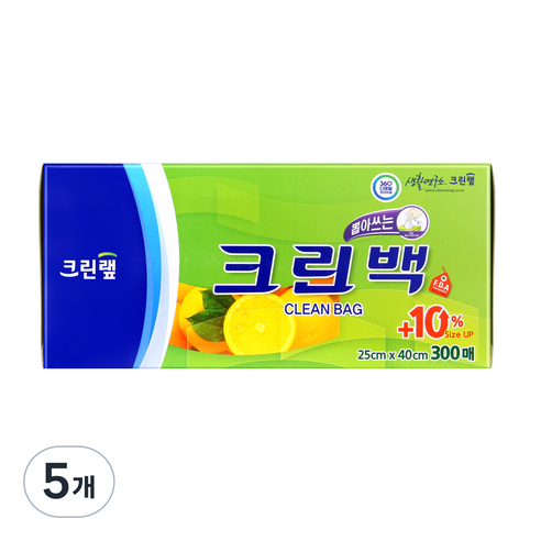 크린랲 크린백 25 x 40 cm, 300개입, 5세트