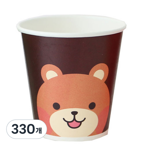 황씨네도시락 캐릭터 일회용종이컵 곰, 330개