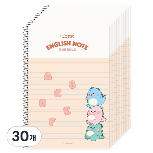 포포팬시 라이노 초등 영어노트, 코랄, 30개