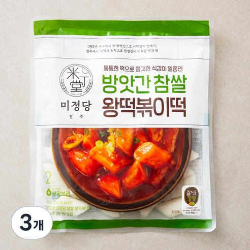 즐거운동행 미정당 참쌀 왕떡볶이떡, 400g, 3개