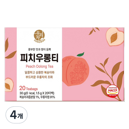 우리차 피치우롱티, 1.5g, 20개입, 4개