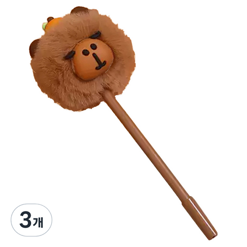 아트조이 카피바라 폼폼 펜 0.5mm, 3개, 귤