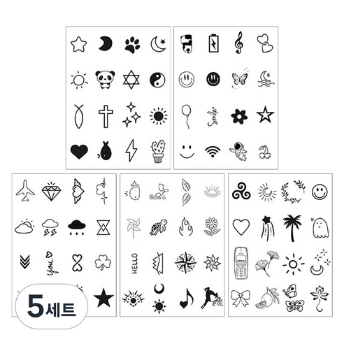 젤루나 반영구 미니 포인트 타투 스티커 5장 T-32, 5세트, A type