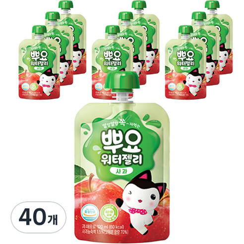 팔도 뿌요 워터젤리 사과, 120ml, 40개