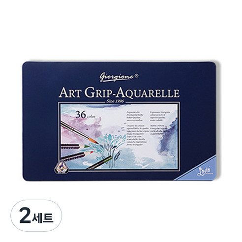 조르조네 아트 삼각 그립 아쿠아 수채 색연필, 36색, 2세트