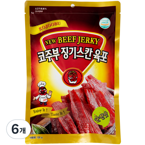 코주부 징기스칸 육포 순한맛, 130g, 6개